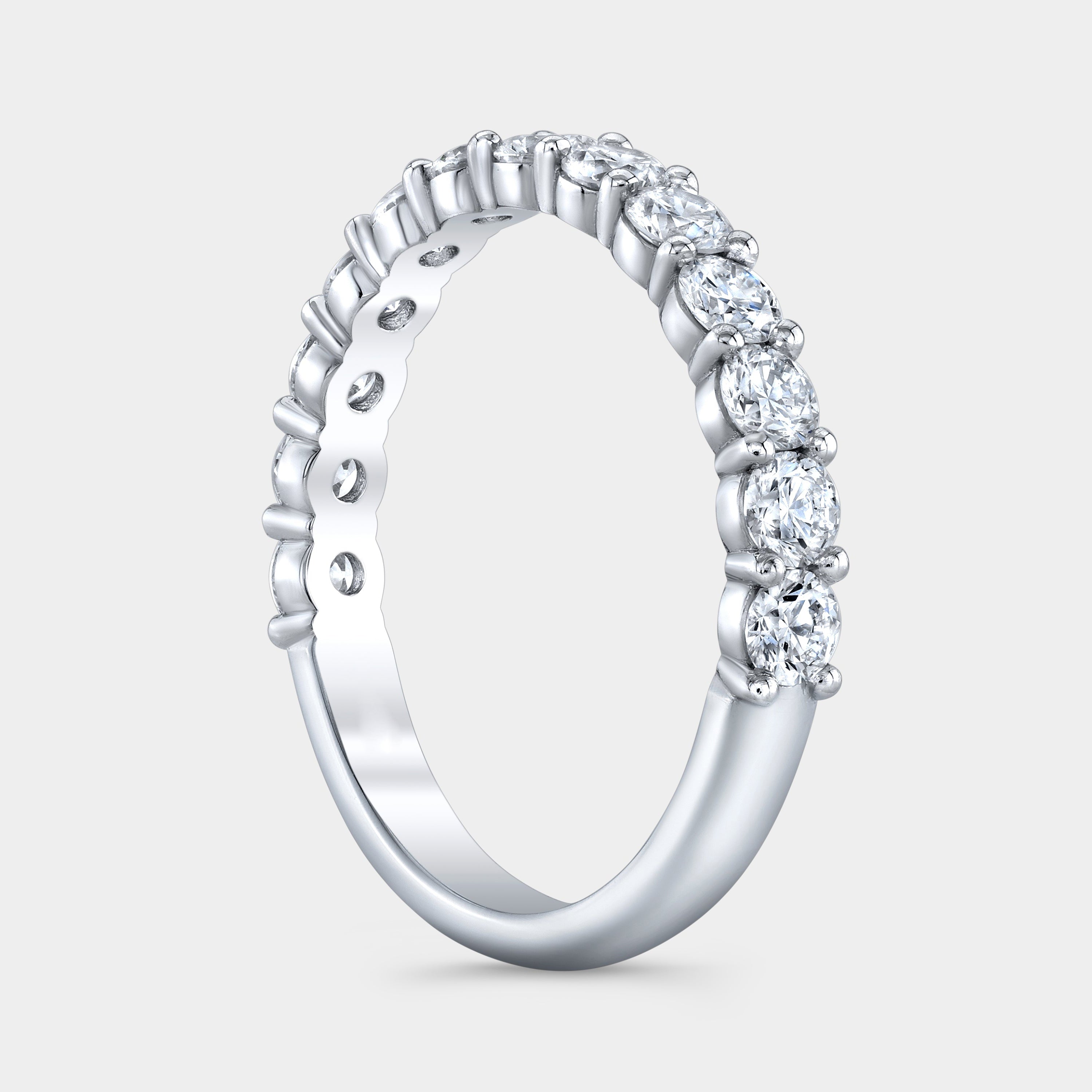 1ct Round Diamond Sophia Shared Prong 1/2 Way Plus Platinum Wedding Band