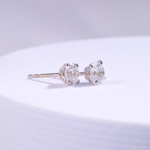 1.0ctw Lab Grown Round Diamond Stud Earrings in 14k white gold