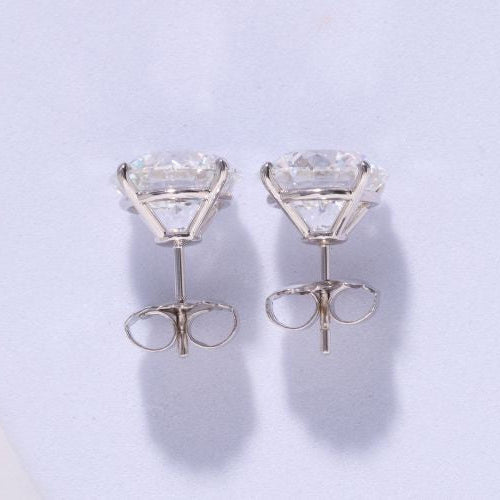 10ctw Lab Grown Round Diamond Stud Earrings in 14k white gold