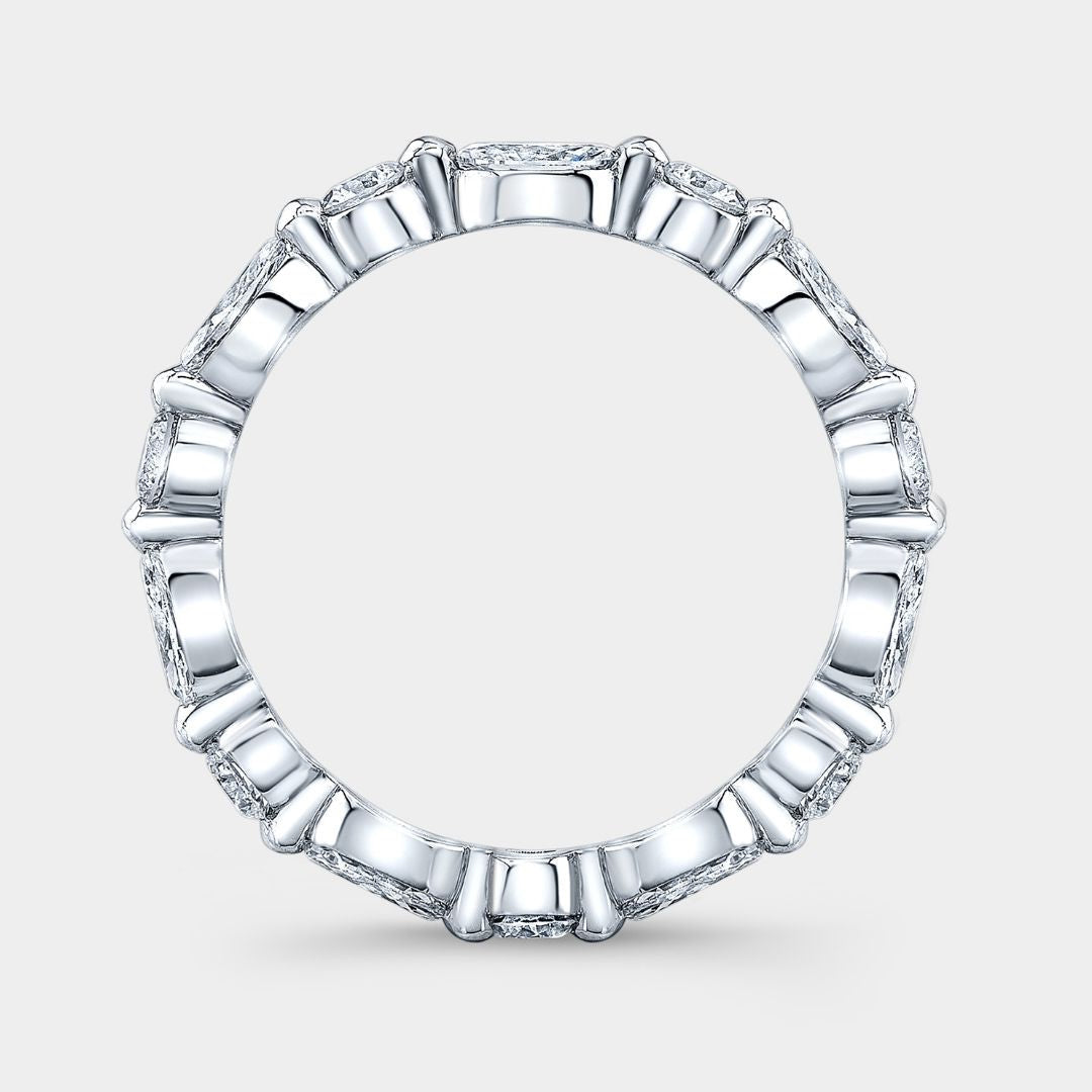 1.25ct Round And Marquise Shared Prong Diamond Platinum Eternity Band - 1.25ct Lab Grown