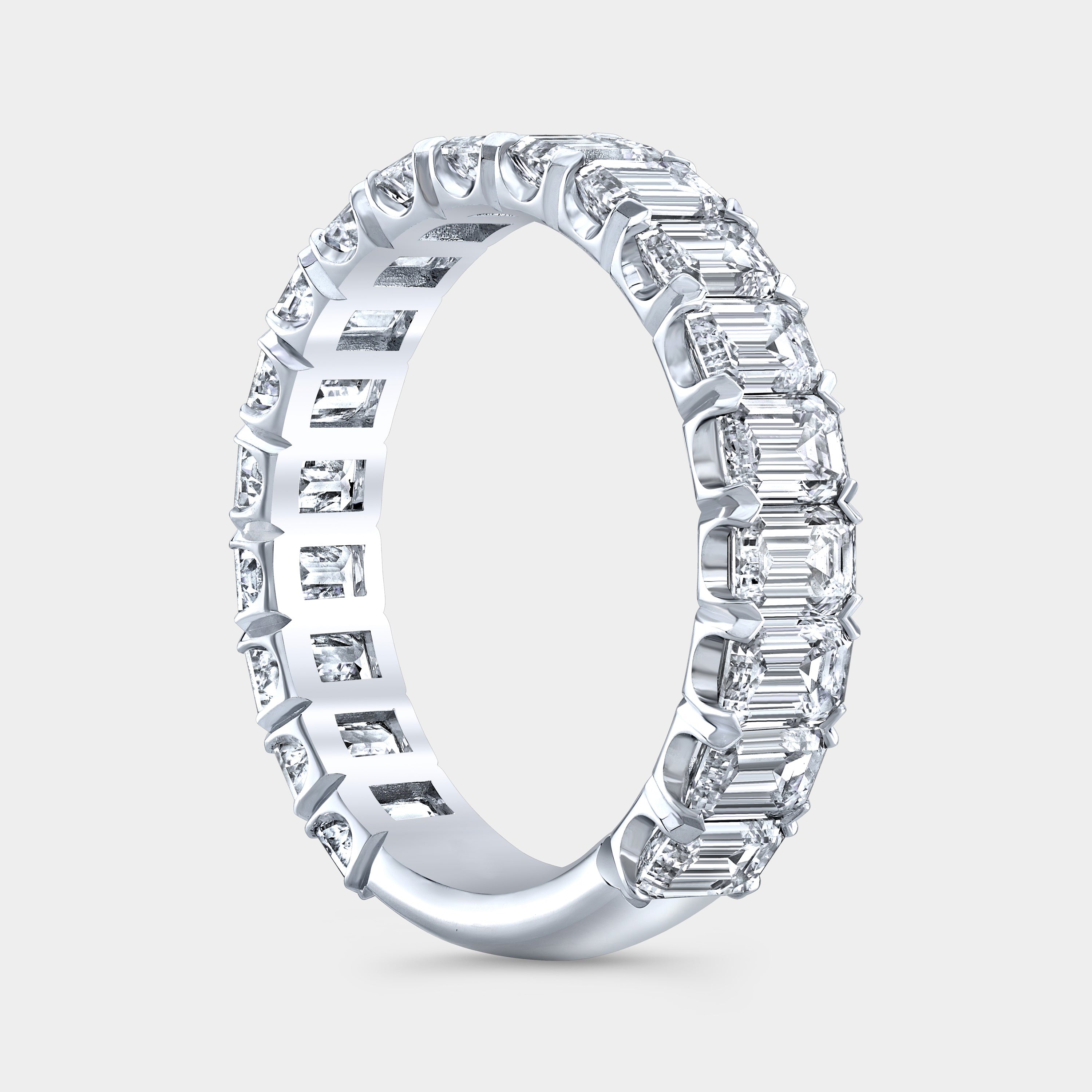 5ct Emerald Diamond Extra Low Profile Chloe Platinum Wedding Band