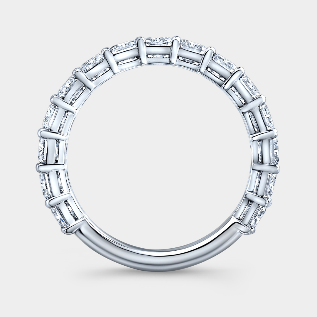 3.25ct Lab Grown Radiant Diamond 4.30mm Platinum Wedding Band