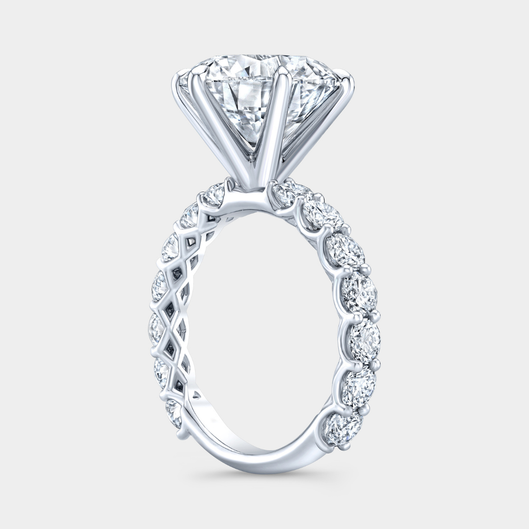 5.01ct Lab Grown Round Diamond Eloise Trellis Platinum Engagement Ring