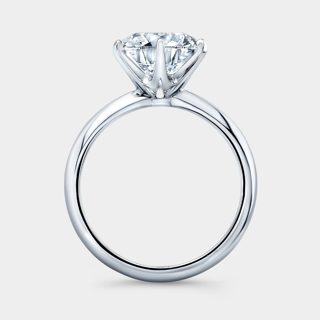 4.08ct Lab Grown Round Diamond The London Knife Edge Solitaire Platinum Engagement Ring
