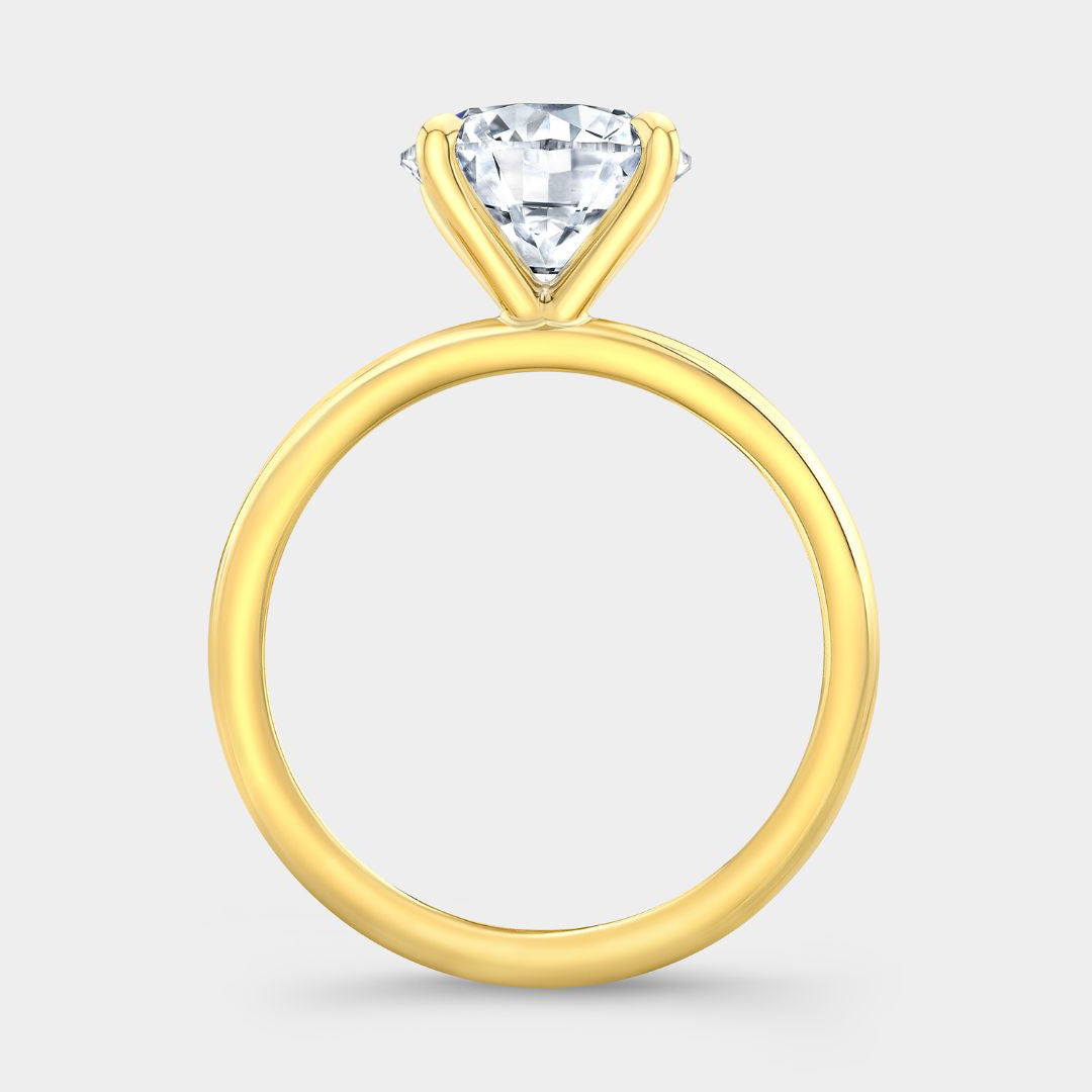 2.79ct Lab Grown Round Diamond 4 Prong Solitaire Yellow Gold Engagement Ring in 18k yellow gold - 2.79ct Lab Grown