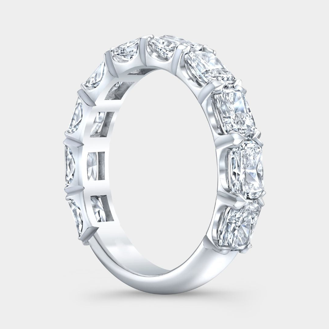 2.50ct Radiant Diamond East West Chloe 3.40mm Platinum Wedding Band