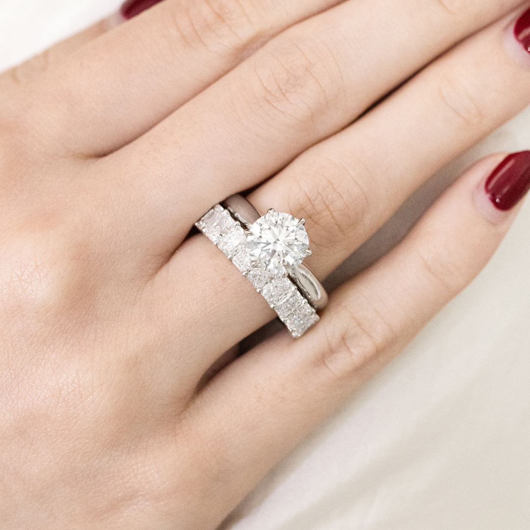 2ct Radiant Diamond Chloe 3.80mm Platinum Wedding Band