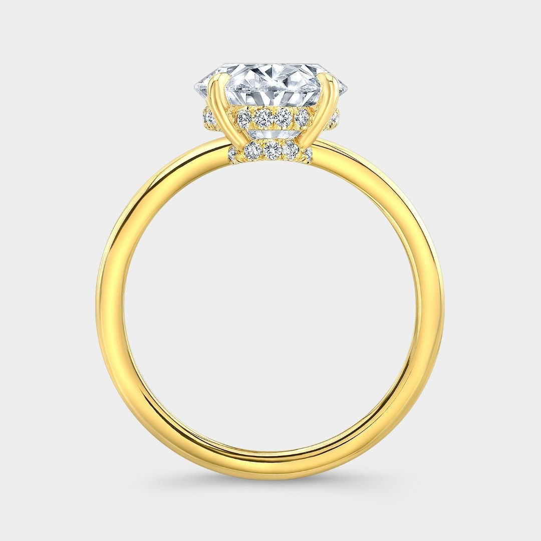 3.60ct The Hailey Lab Grown Oval Diamond Solitaire Yellow Gold Engagement Ring in 14k yellow gold