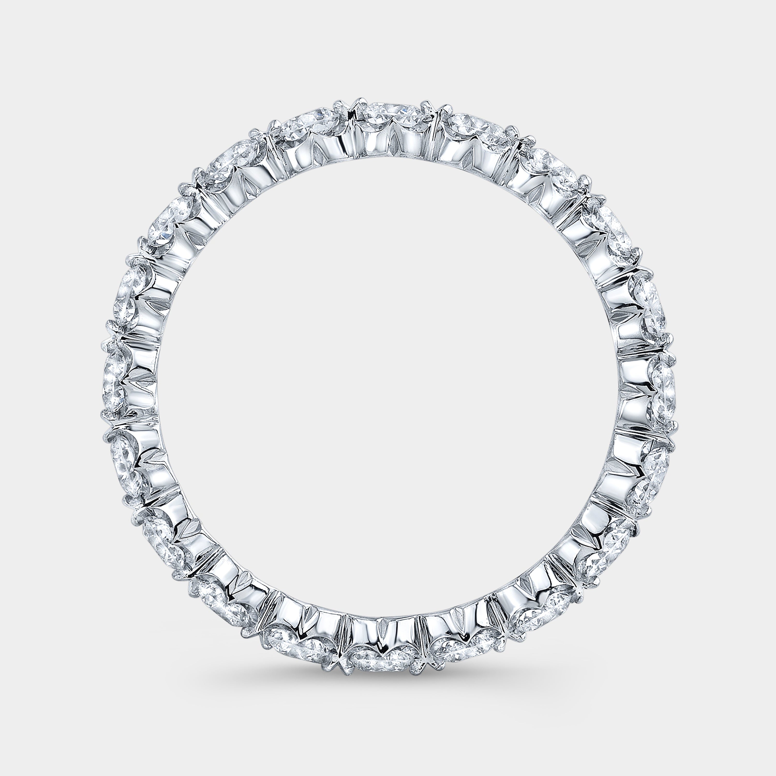 1.25ct Petite Shared Prong Crown Round Diamond Platinum Eternity Band - 1.25ct Lab Grown