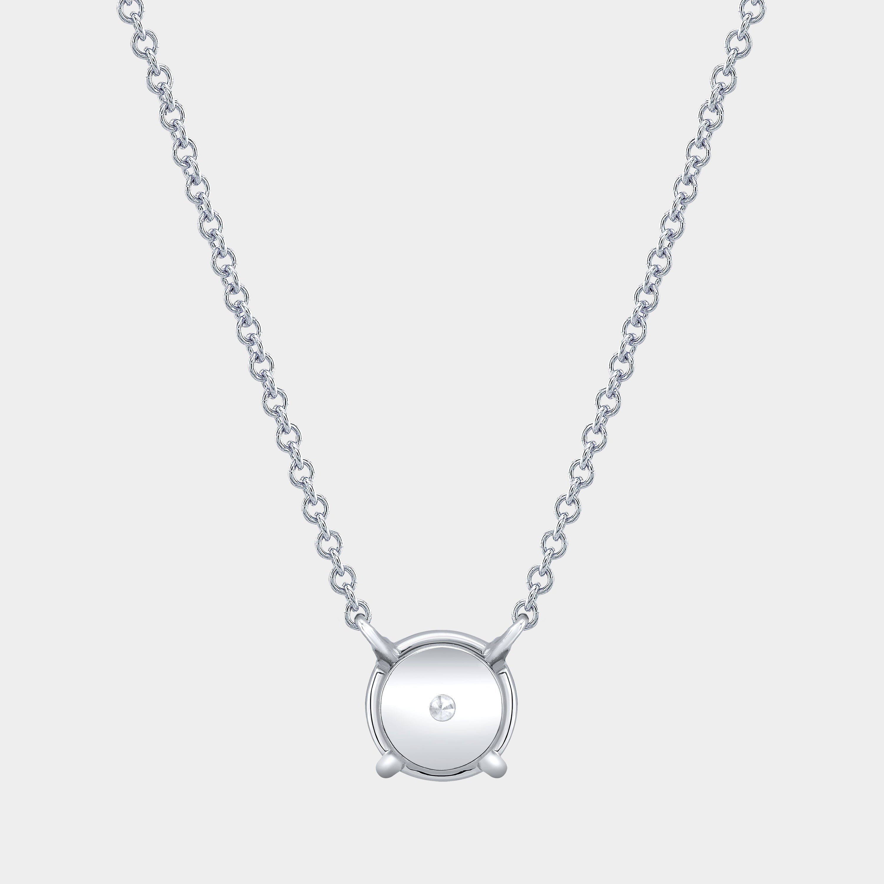 1ct Round Diamond 4 Prong Basket Pendant Platinum Necklace