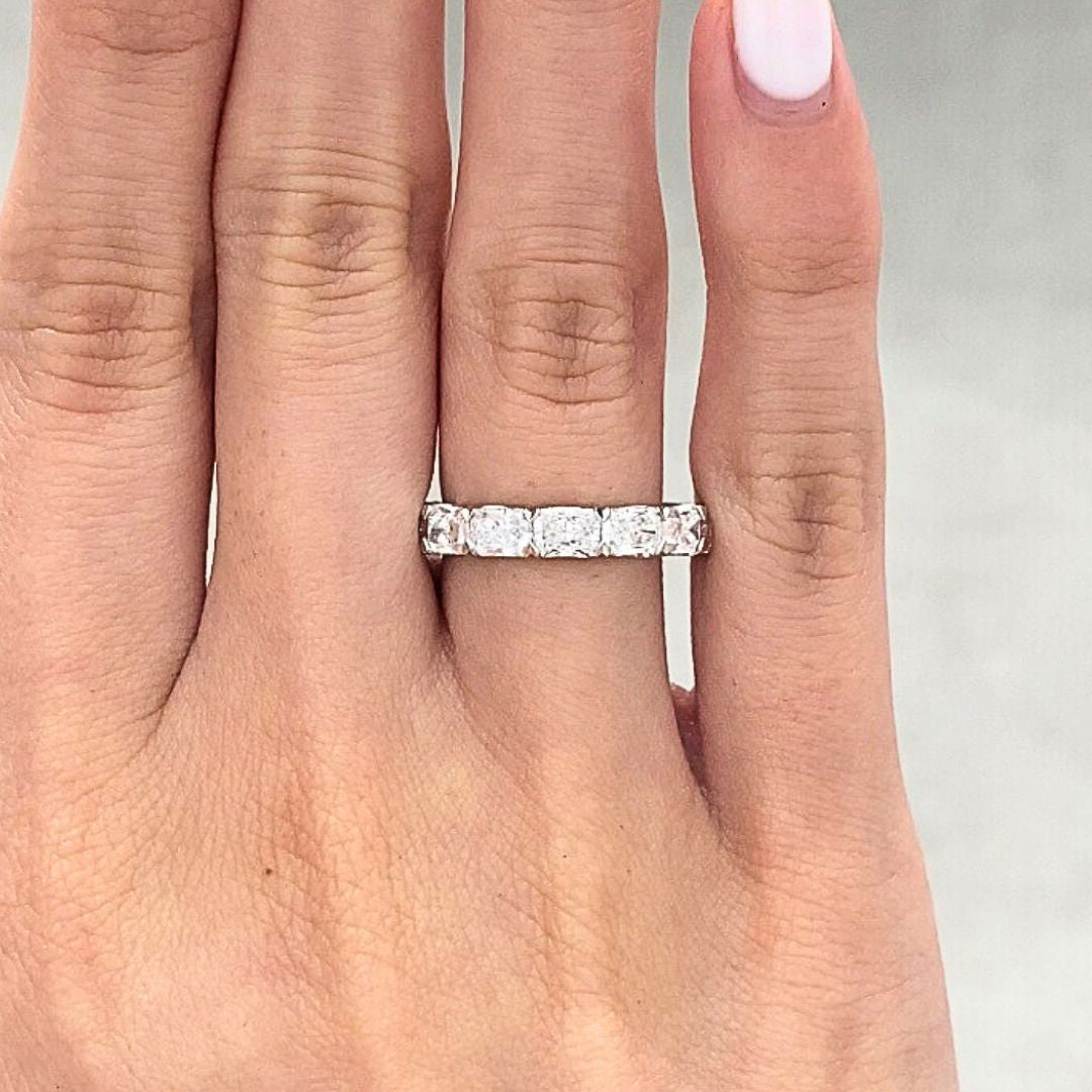 2.50ct Radiant Diamond East West Chloe 3.40mm Platinum Wedding Band