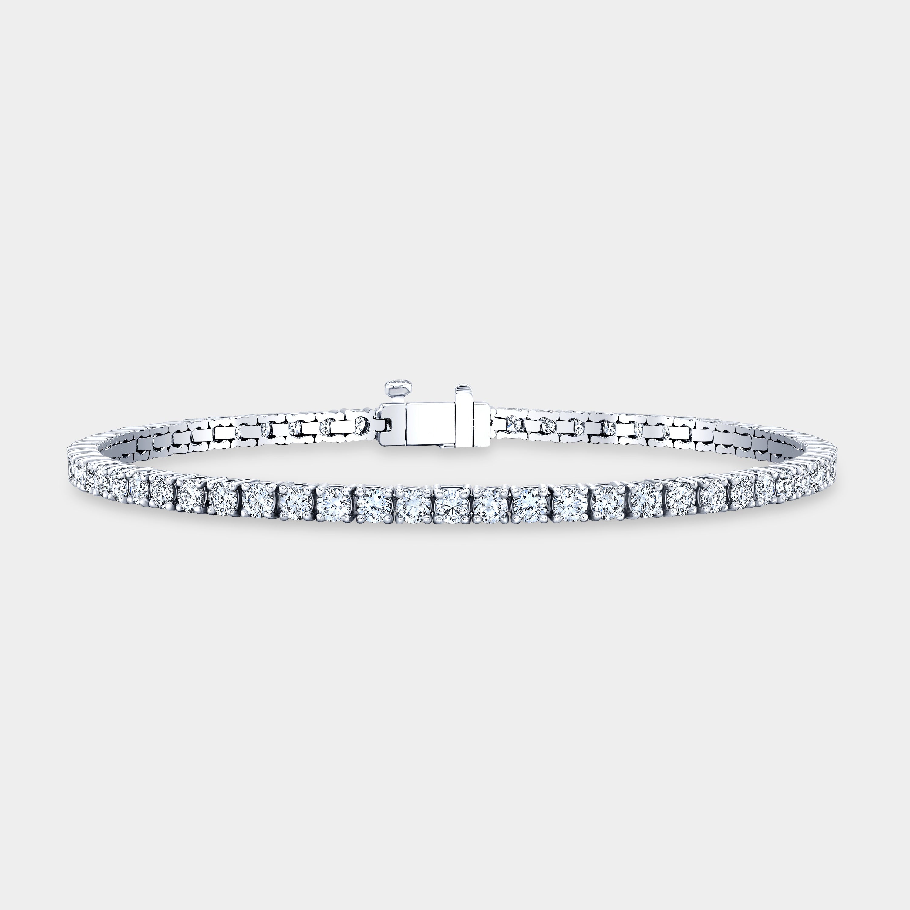 3ct Lab Grown Round Diamond White Gold 2.50mm Tennis Bracelet in 14k white gold