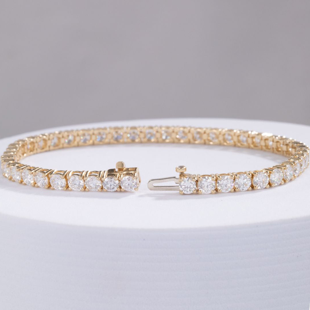8ct Lab Diamond Yellow Gold Tennis Bracelet in 14k yellow gold