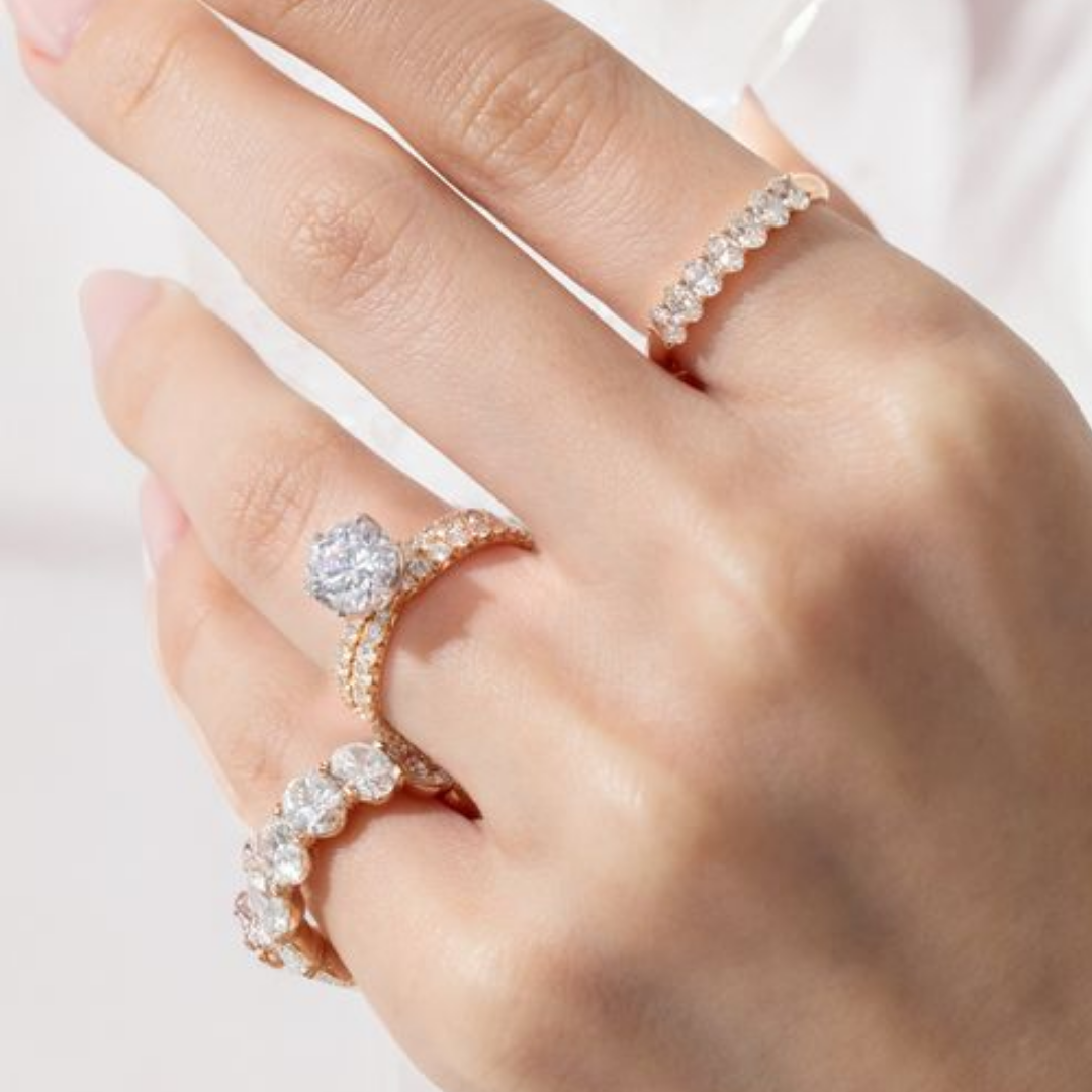 6.5ct Lab Oval Diamond Victoria 7mm Rose Gold Pinky Ring in 14k rose gold - 6.50ct Lab Grown