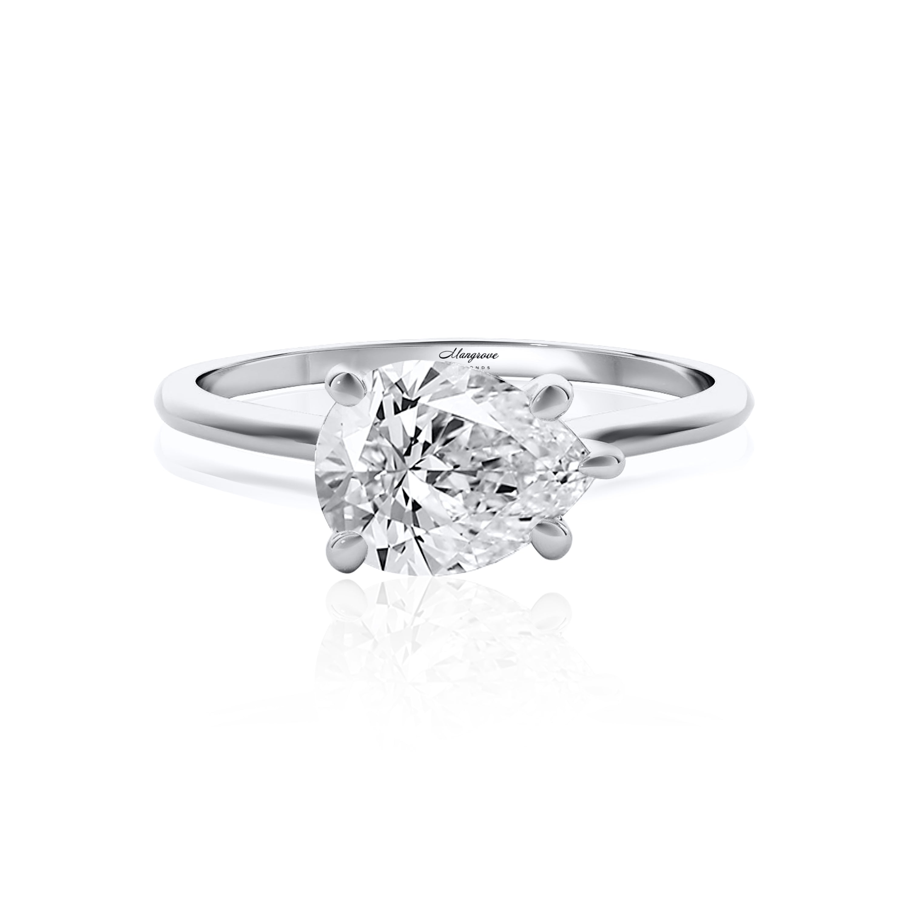 #Metal_14K White Gold#Prong_Standard#Shape_Pear#Metal_18K White Gold