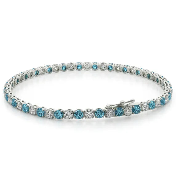 5 ct. tw. Blue and White Diamond Tennis Bracelet