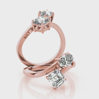 #Metal_14K Rose Gold#Shape_Asscher