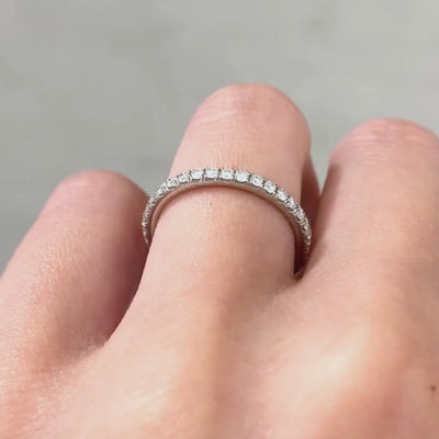 0.50ct Natural Round Diamond U Pave Platinum Eternity Wedding Band