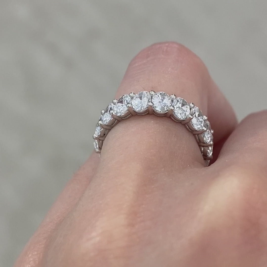 3.75ct Oval Diamond Platinum Eternity Band