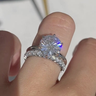 1ct Round Diamond French Pave Eternity Platinum Wedding Band