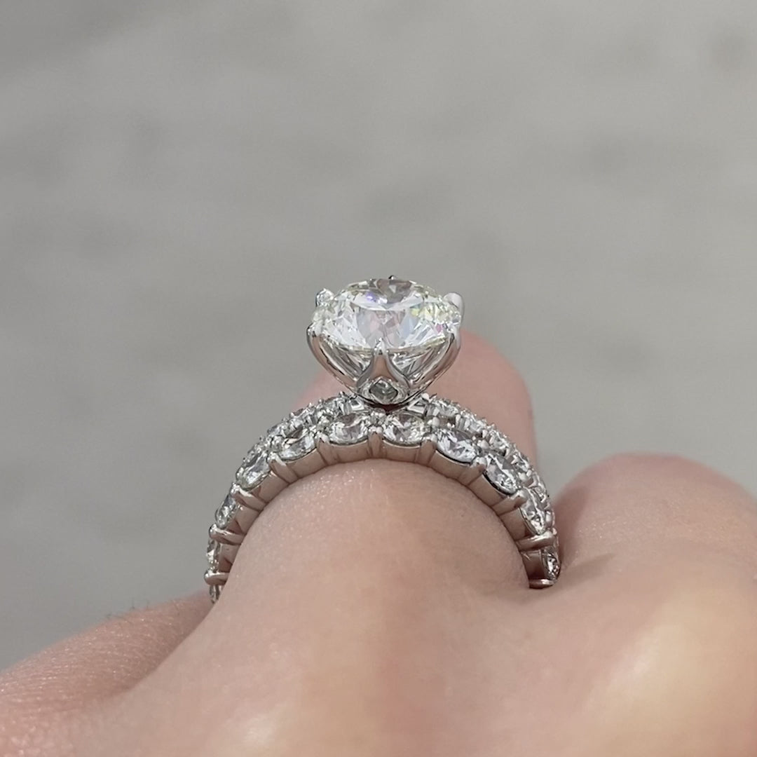 2.25ct Round Diamond Extra Low Profile Sophia  3/4 Way Platinum Wedding Band