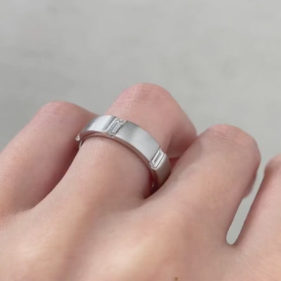 1ct Baguette Diamond 5.50mm Men's Platinum Eternity Band