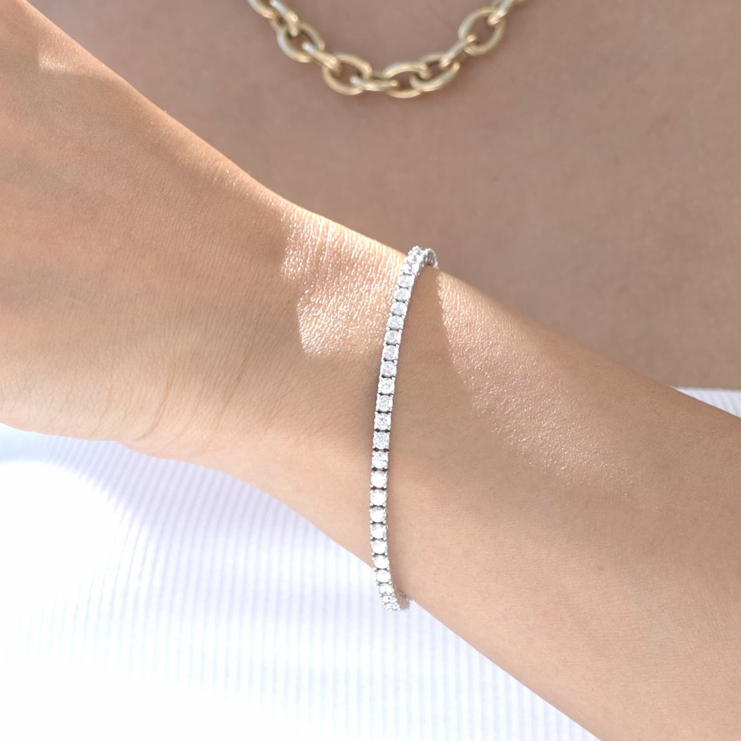 4ct Round Lab Grown Diamond White Gold Tennis Bracelet in 14k White Gold