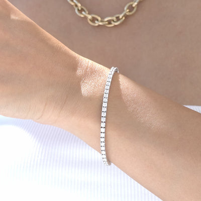 4ct Round Lab Grown Diamond White Gold Tennis Bracelet in 14k White Gold