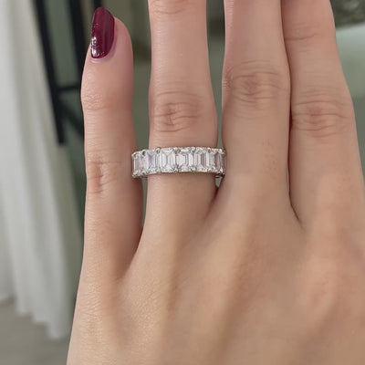 13ct Emerald Diamond Platinum Eternity Band