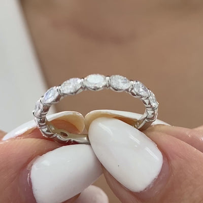 1.50ct Oval Diamond East West Platinum Eternity Band