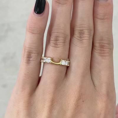 1.50ct Lab Grown Cushion Diamond Contour 3mm Yellow Gold Wedding Band in 18k yellow gold