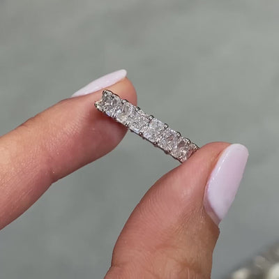 5ct Radiant Diamond Platinum Eternity Band