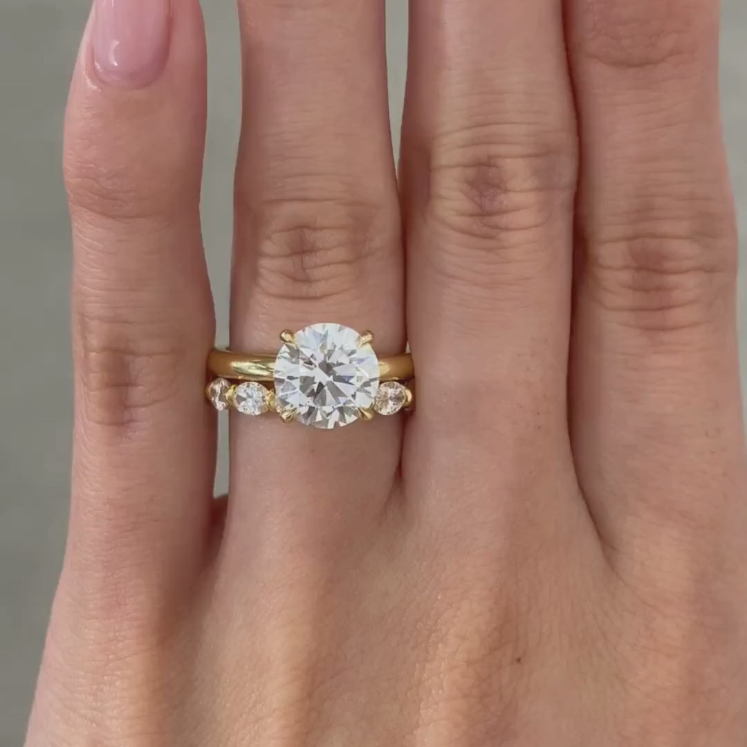 2.79ct Lab Grown Round Diamond 4 Prong Solitaire Yellow Gold Engagement Ring in 18k yellow gold - 2.79ct Lab Grown