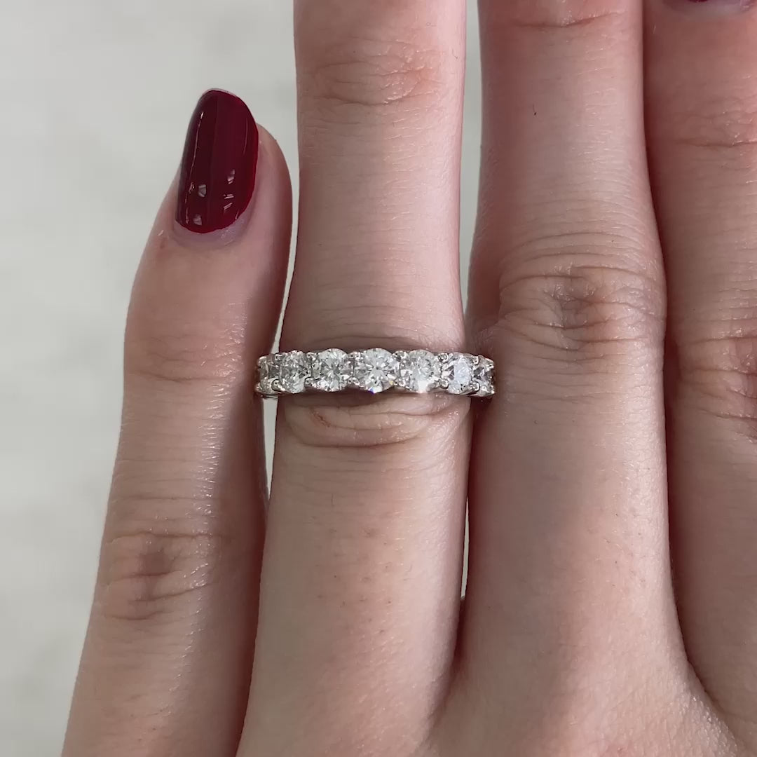 2ct Round Diamond U Gallery 3/4 Way Platinum Wedding Band