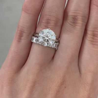 4.08ct Lab Grown Round Diamond The London Knife Edge Solitaire Platinum Engagement Ring