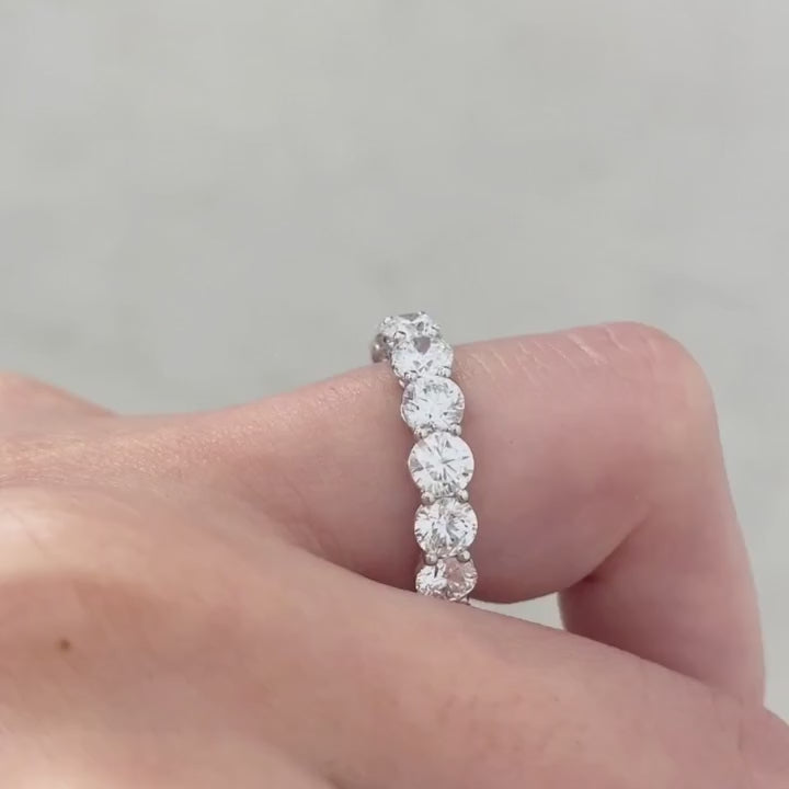 4ct Round Diamond 4.0mm Double Gallery Platinum Eternity Band
