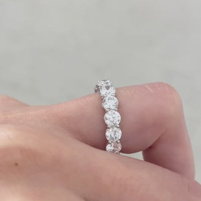 4ct Round Diamond 4.0mm Double Gallery Platinum Eternity Band