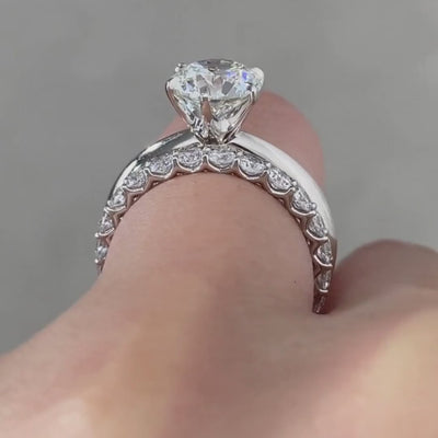 1ct Round Diamond Eloise Trellis Platinum 2.50mm Wedding Band