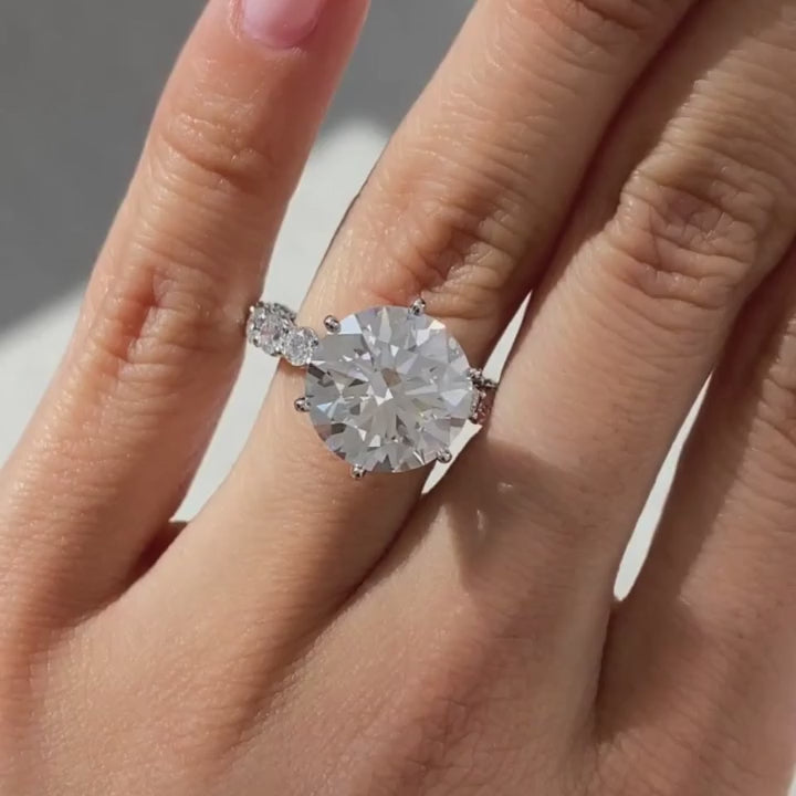 7ct Round Diamond Double Gallery Platinum Engagement Ring