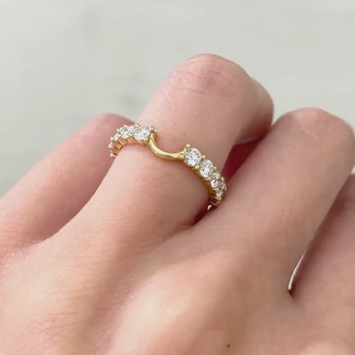 1ct Sophia Contour Lab Grown Round Diamond 2.80mm Yellow Gold Wedding Band in 14k yellow gold