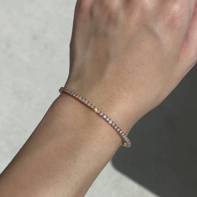 1.30ct Lab Grown Round Diamond Rose Gold Flexible Bangle in 14k rose gold - 1.30ct Lab Grown