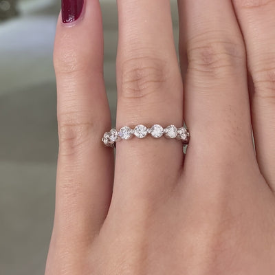 1.25ct Round Diamond Floating Diana Single Prong White Gold Wedding Band