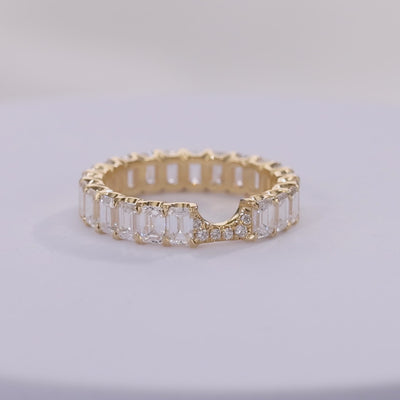 3.50ct Emerald Diamond Contour Yellow Gold Eternity Band in 14K Yellow Gold