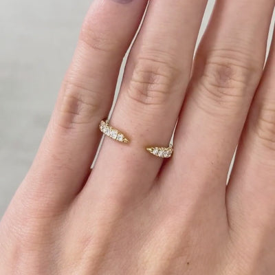 0.50ct French Pave Open Claw Round Diamond Wedding Band in 14k yellow gold - 0.50ct