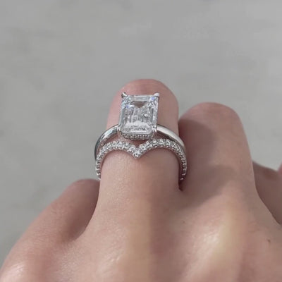 4.06ct Emerald Diamond Solitaire Platinum Engagement Ring