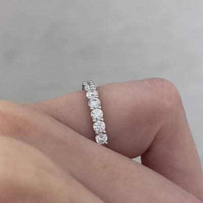1ct Lab Grown Round Diamond Double Gallery 2.80mm White Gold Wedding Band in 18k white gold