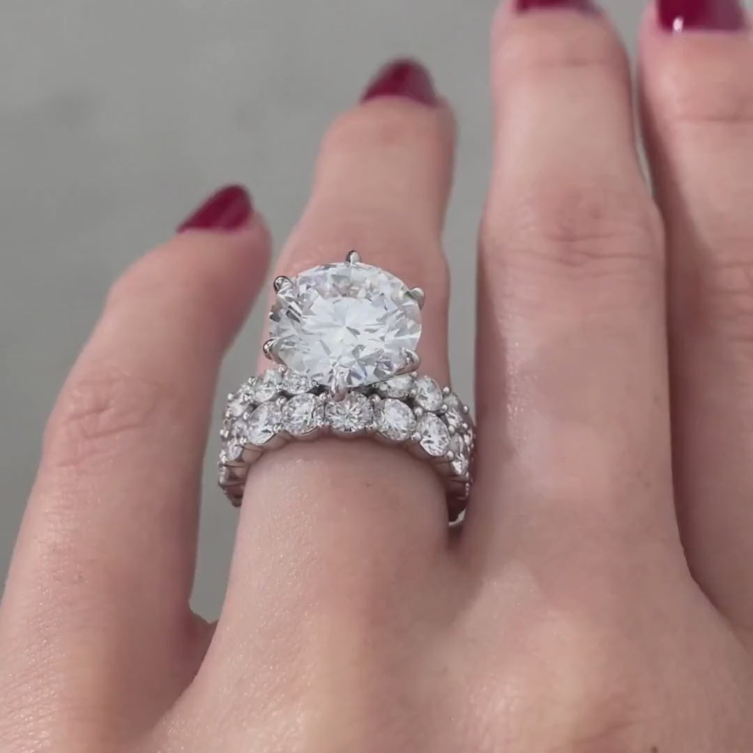 5.01ct Lab Grown Round Diamond Eloise Trellis Platinum Engagement Ring