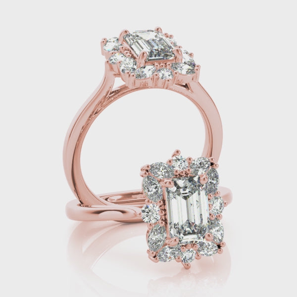 #Metal_14K Rose Gold#Shape_Emerald