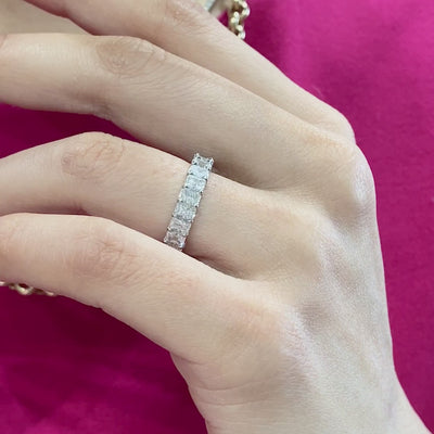 4ct Radiant Diamond Petite Platinum Eternity Band