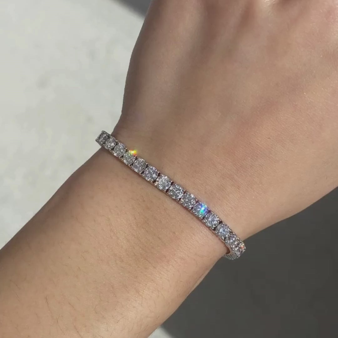 10ct Lab Diamond White Gold Tennis Bracelet in 14k white gold - 10.00ct Lab Grown